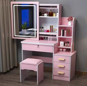 New Design Dressing Table Can Be Used As <strong>Bedside</strong> Table With Led Light Vanity <strong>Mirror</strong> - Product Image 3