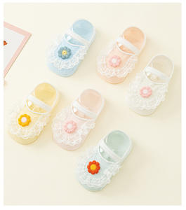 Chaussons antidérapants pour bébés, chaussons en dentelle pour garçons et filles - Product Image 3