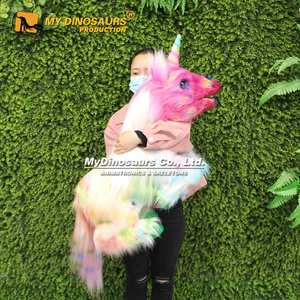 MY Dino DH008 Rainbow Colorful Cute Baby Unicorn Hand Puppet - Product Image 4