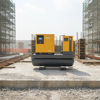 Compresseur d'air industriel à vis 22kW 30HP stationnaire, petit, silencieux, refroidi par air, alimenté en courant alternatif, contrôlé par PLC, avec sécheur et réservoir, certifié CE