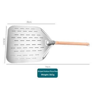 <span class=keywords><strong>Pala</strong></span> para <span class=keywords><strong>Horno</strong></span> de Pizza de Acero Inoxidable 430 con Mango de Madera, para Hornear Pasteles, Transferir y Voltear Pizza - Product Image 3