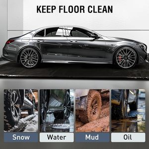 Tapis <span class=keywords><strong>de</strong></span> sol <span class=keywords><strong>de</strong></span> garage 2,4 m x 4,9 m en PVC, tapis <span class=keywords><strong>de</strong></span> protection pour sous la voiture avec rebord surélevé, tapis <span class=keywords><strong>de</strong></span> stationnement <span class=keywords><strong>de</strong></span> garage robuste avec raclette - Product Image 1