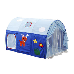 От 4 до 6 лет детская кровать палатка Крытый игровой дом мальчик девочка замок двухъярусная кровать синий и розовый игрушечный тент - Product Image 5