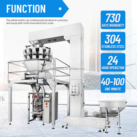 Machine d'emballage automatique VFFS multifonctionnelle à têtes multiples, haute précision, pour scellage et découpe de sachets de snacks
