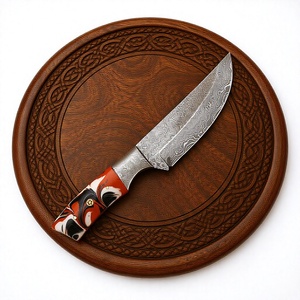 Cuchillo de Caza Hecho a Mano con Hoja de Acero de Damasco para Uso en Exteriores con Funda de Cuero Personalizable a Precio Accesible - Product Image 2