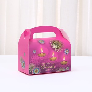 مهرجان الأضواء سعيد ديوالي لوازم الحزب الهندي تصميم هندو المحمولة صناديق الوجبات الخفيفة حالة الكرتون هدية مربع اللون - Product Image 4