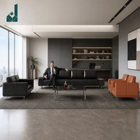Ensemble de canapés de bureau modulaires en cuir haut de gamme, modernes et luxueux, couleur personnalisable, pour réception, salle de direction, entreprise