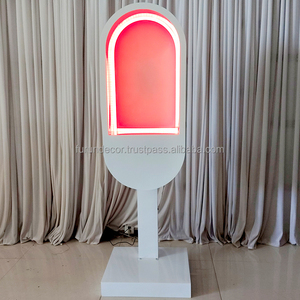 Decoraciones para fiestas de bodas, cabina telefónica LED colorida, soporte de libro de visitas de Audio Beige, cabina telefónica blanca, caja de fotos de Metal, fiesta en casa - Product Image 4