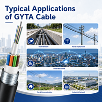 Câble à fibres optiques extérieur GYTA GYFTY 48 72 96 cœurs pour réseau ISP