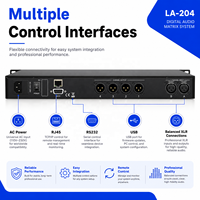 Processeur audio LA204 Pro, équipement audio professionnel 2 entrées 4 sorties, processeur numérique pour la gestion des enceintes