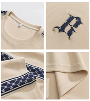 Streetwear personnalisé 2 pièces unisexe hommes été jogger ensemble survêtements gaufré hommes t-shirt short ensemble