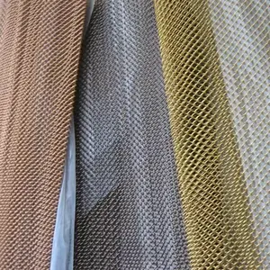 Decorative Woven Metal Mesh Fabric Flexible Mesh Metal Curtain Brass Wire Mesh