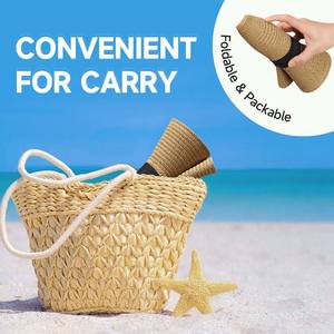 <span class=keywords><strong>Sombrero</strong></span> de paja de Panamá transfronterizo, sombrilla, moda de verano para mujer, portátil, transpirable, británico, protector solar de playa para hombre - Product Image 4