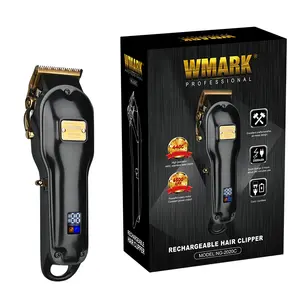 WMARK Tondeuse à cheveux électrique professionnelle pour salon de coiffure, avec boîtier entièrement en métal et affichage à LED, rechargeable, NG-2020C