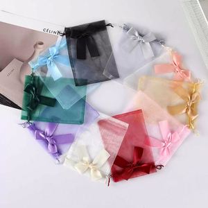 Bolsas de Organza de 10x15cm, Bolsitas de Malla Pequeñas con Lazo, Bolsa de Regalo para Fiestas, Bolsa con Cordón para Empacar Joyas, para Bodas y Eventos - Product Image 1