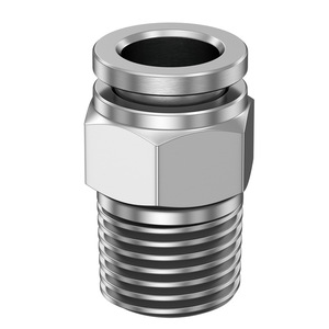 Dde Dade Pneumatics 304 Stainless Steel <b>Quick</b> <b>Connector</b> Threaded Male Straight Through Pneumatic Fitting PC8 10 - Product Image 1