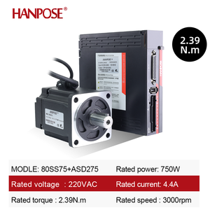 Bộ điều khiển động cơ servo hiệu suất cao 750W CNC 80SS75+ASD275 220V 2.4N.m 4.4A 3000-6000 vòng/phút mô-men xoắn không đổi động cơ servo AC - Product Image 3