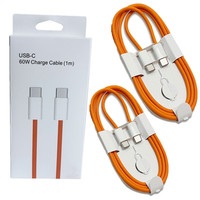 Cable de Carga Rápida PD de 60W, Tipo C a Tipo C, para iPhone Serie 17/16/15, Cable de Datos Trenzado, Cable Cargador USB-C