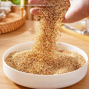 Fragranti e croccanti semi di sesamo bianco tostati pronti per il consumo domestico commerciale per la cottura di condimento saltato in padella affumicato - Product Image 3