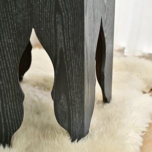 Table basse hexagonale en bois noir INNOVA, style nordique moderne, décorative, durable et facile à assembler pour le salon - Product Image 6