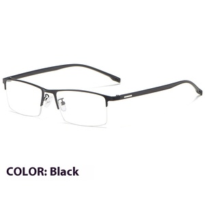 Gọng kính mắt kim loại hợp kim siêu nhẹ 9102, kiểu dáng cổ điển màu xám nửa khung dành cho nam, dành cho người cận thị, dùng trong công việc. - Product Image 6