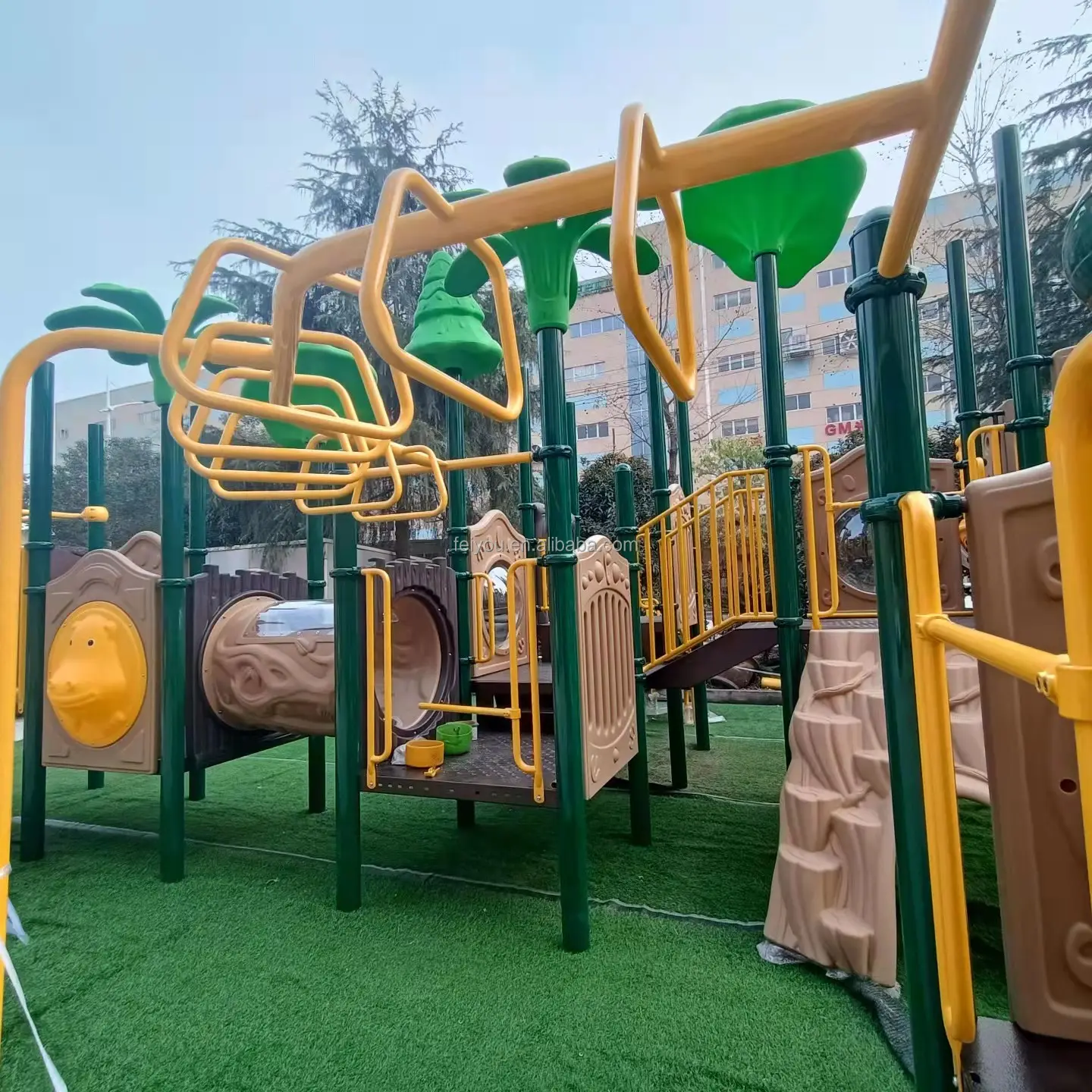 Feiyou-Parque de juegos al aire libre para niños, equipo comercial de plástico para Parque de Atracciones