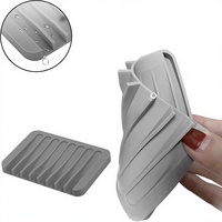 Porte-savon en gel de silicone avec design de drainage créatif pour dortoirs, salles de bain et usage domestique ; Support à savon portable fabriqué en Chine