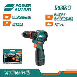 Power <span class=keywords><strong>Action</strong></span> DC16.8V <span class=keywords><strong>Perceuse</strong></span> à percussion sans <span class=keywords><strong>brosse</strong></span> sans fil avec couple maximal 15Nm fonction LED emballage BMC - Product Image 2