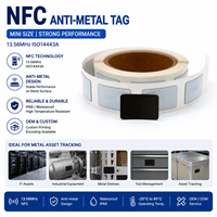 Étiquette NFC mini personnalisée anti-métal 13,56 MHz NTAG213 NTAG215 NTAG216 Autocollant RFID pour suivi d'actifs métalliques OEM