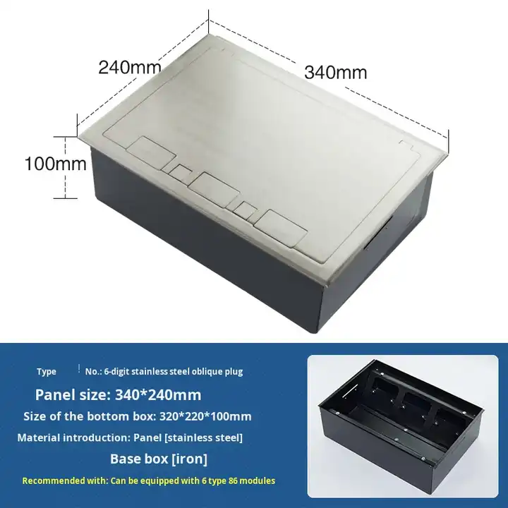 86-Type Stainless Steel Four-Position Floor Socket 30A 220V Outlet IP20 ...
