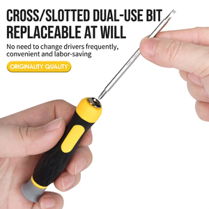 Precision <b>Screwdriver</b> Cross Phillips Interchangeable Bit Anti-Slip Handle Chrome Finish Plastic Handle Individual Tool - Product Image 3