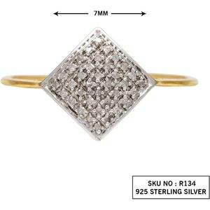 Anillo de diamantes Ornaatis de 0,11 quilates, corte redondo, color blanco G, plata de ley 925, uso diario para mujer - Product Image 2