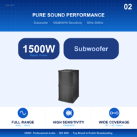 Système audio HKNC HK-GS2D218 avec deux caissons de basses de 18 pouces, 1500 W, 4 ohms, 6000 W de puissance de pointe, pour DJ, performances live, équipement audio