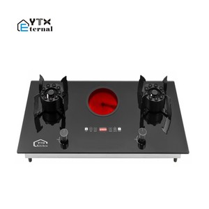 Piano Cottura Integrato <span class=keywords><strong>Gas</strong></span> + Elettrico a Tre Zone con Superficie in Ceramica/Vetro, Controllo a Manopola, 4.2kW, Classe Energetica <span class=keywords><strong>30</strong></span>, Elettronico - Product Image 1
