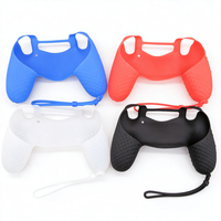 Housse de protection en silicone pour manette de jeu PS4, coque antidérapante pour manette de jeu avec cordon de maintien pour PS4 Manette Mando