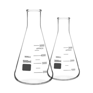 Frasco Erlenmeyer de Vidrio Borosilicato GLS-<span class=keywords><strong>K</strong></span> de 500 ml y 1000 ml, Fondo Plano, Calidad Premium para Laboratorio - Product Image 2