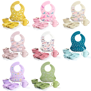 Cấp Thực Phẩm Cấp Giấy Chứng Nhận Silicone Bé Tấm Biểu Tượng Tùy Chỉnh Bữa Ăn Tối Plato 100% Cấp Thực Phẩm Đồng Bằng Màu Cua Plato Với Dao Kéo - Product Image 2