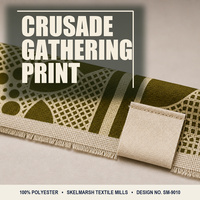 Tissu imprimé en polyester pour réunions de réveil et rassemblements de croisades, personnalisé, 80-110 GSM, 45 pouces, 600 yards par balle