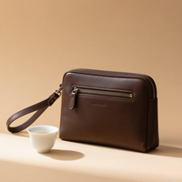 Produsen menyesuaikan gaya tangan di bawah lengan tas pria Organizer dompet Tablet Case pria kulit bisnis tas Clutch
