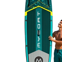 Planche à pagaie gonflable multi-usage 3,1-4 m en EVA/PVC, planche SUP portable pour le surf, la pêche, le kayak, les sports nautiques en plein air