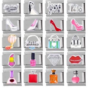 Bracelet extensible en acier inoxydable avec breloque italienne et diamant, module amovible tendance pour mariages, petits accessoires - Product Image 1