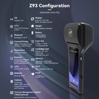 Terminal de Punto de Venta Android Z93 Loyverse Pos 4G Wifi para Minoristas con Impresora Térmica de Recibos de 80 mm y Escáner de Códigos QR