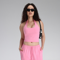 Camisetas sin mangas con cuello halter para mujer, personalizadas con logotipo, ligeras, suaves y cómodas, de secado rápido, sexys, para entrenamiento, fitness, verano, ropa deportiva.