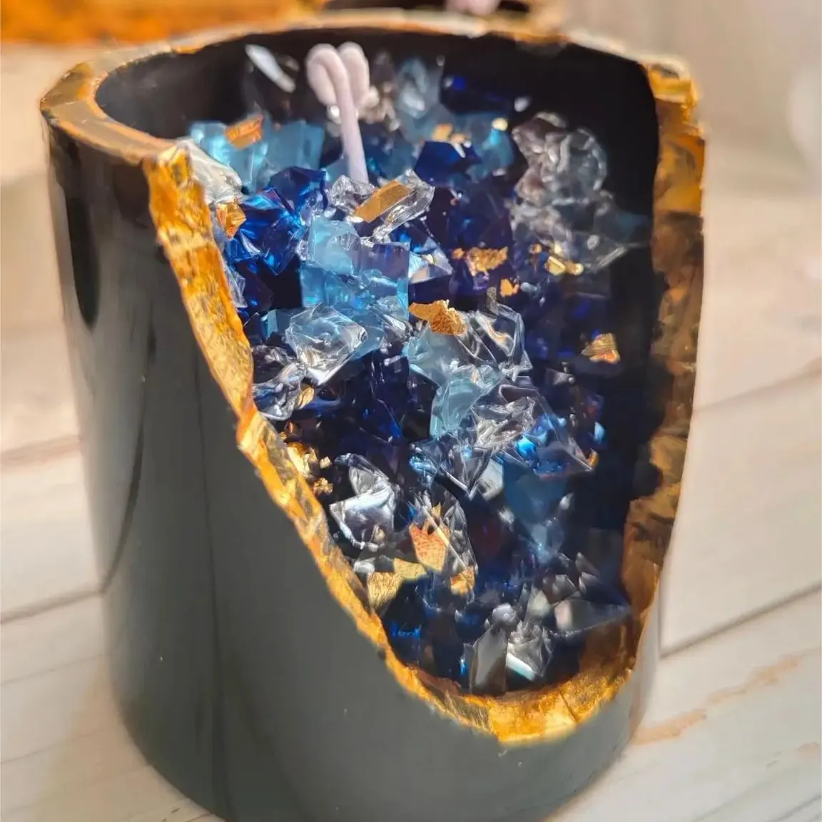 クリスタル鉱石アロマセラピーキャンドル飾り手作りバースデーギフトクリエイティブコンパニオンギフトゼリーワックス