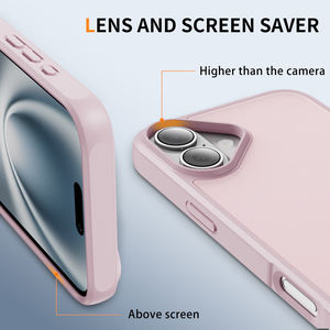 Étui de protection hybride <span class=keywords><strong>PC</strong></span> TPU semi-transparent givré avec protection d'<span class=keywords><strong>écran</strong></span> en relief et bords souples antichoc pour iPhone 17 - Product Image 4