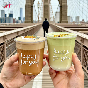 Bicchieri a U Monouso di Alta Qualità Personalizzabili in PET Trasparente da 89mm <span class=keywords><strong>con</strong></span> Coperchi per Bubble Tea, Boba, Caffè e Bevande - Product Image 1