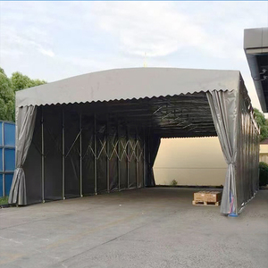 Tentes coulissantes rétractables résistantes au vent pour les allées des ateliers d'usine, couverture temporaire pour stockage en plein air - Product Image 1