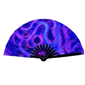 Éventail pliant holographique de 13 pouces, lumineux aux UV, pour femmes/hommes, idéal pour festivals, musique, soirées, Halloween - Product Image 3