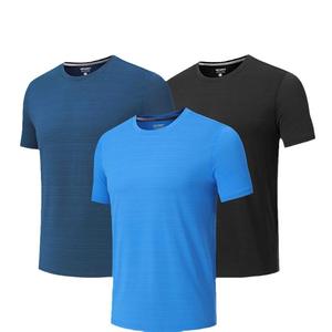 Camiseta Deportiva de Manga Corta para Hombre, de Poliéster a Rayas de Secado Rápido, Cuello Redondo, para Verano, Elástica, Venta al Por Mayor - Product Image 5