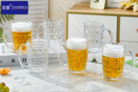 Nouveau Design chopes à bière verrerie diamants Qianli arrivée 370ML Transparent Six pièces ensemble tasse en verre en gros